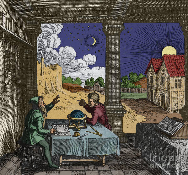 Astronomy Poster featuring the photograph Celestial Sphere And Astrologer by Science Source
