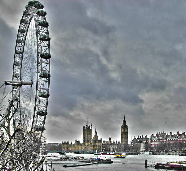 Londoneye Poster featuring the photograph London Eye and Parliament by Jack Schultz