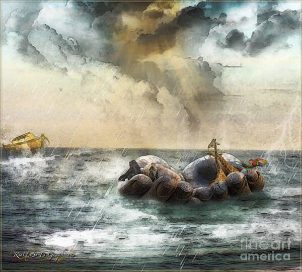 Hope Poster featuring the digital art Noah's Ark Stragglers by Rhonda Strickland