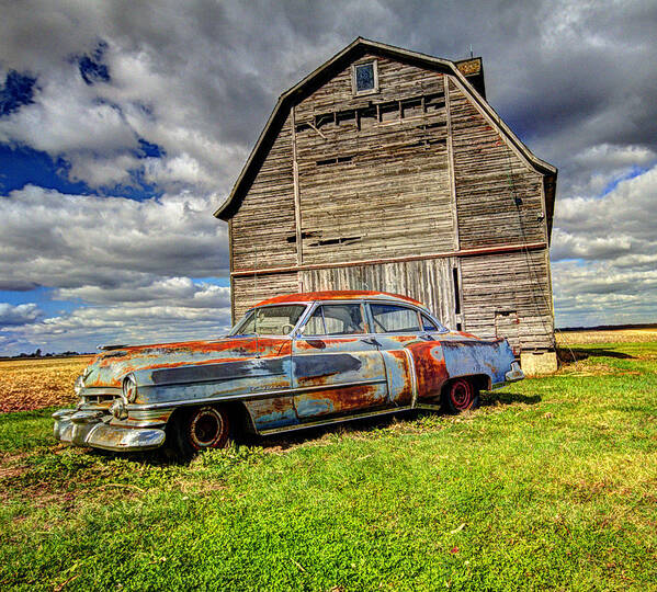  Poster featuring the photograph Rusty Old Cadillac by Peter Ciro