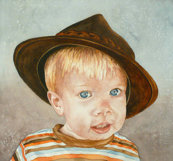 Child Painting Poster featuring the painting Theo by Anne Gifford
