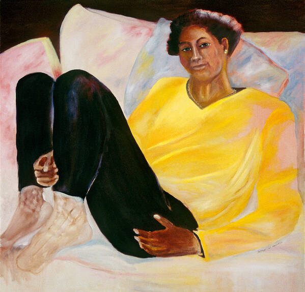 African-american Poster featuring the painting Yellow Sweater by Bettye Harwell
