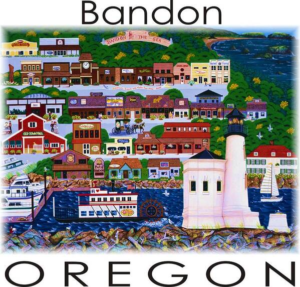Lighthouse Poster featuring the painting Bandon By the Sea #1 by Jennifer Lake