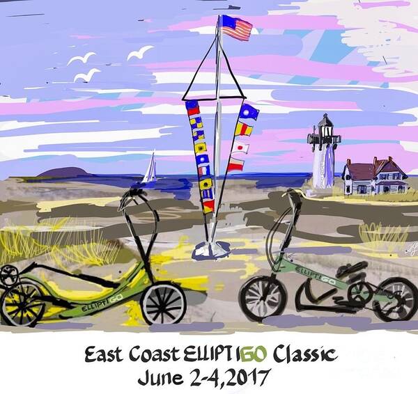 #elliptigo Poster featuring the painting East Coast Elliptigo Classic by Francois Lamothe