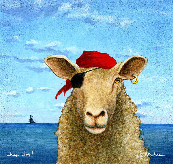 Will Bullas Poster featuring the painting Sheep Ahoy #3 by Will Bullas