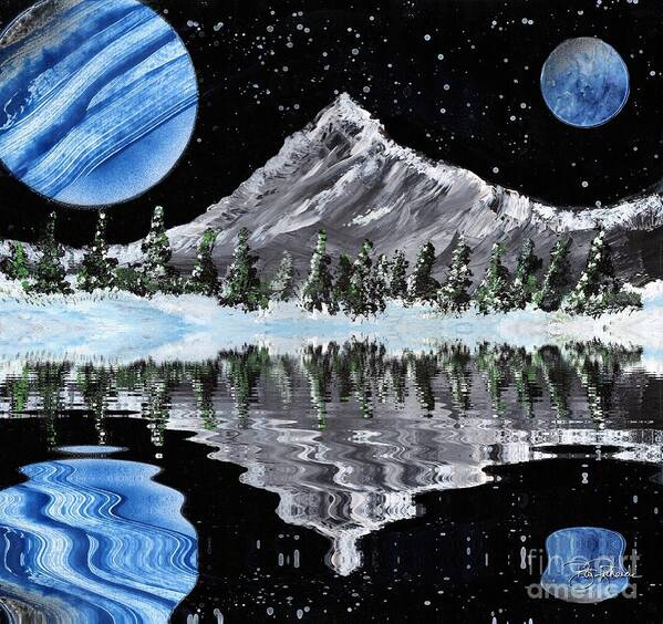 Spray Poster featuring the painting Alien landscape by Bill Richards