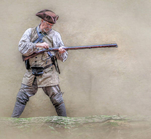 Seven Years War Poster featuring the digital art Blackpowder Woodsman Version Two by Randy Steele