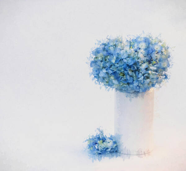 Flower Poster featuring the photograph Blue Hydrangea Abstract by Susan Westervelt