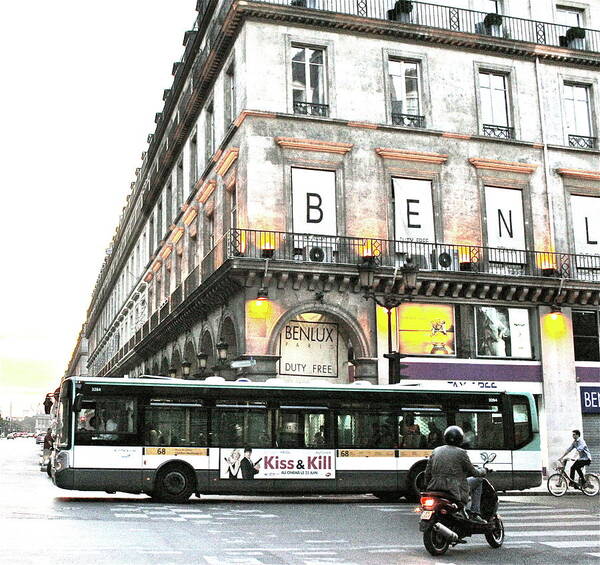 Urban Paris Poster featuring the photograph Bus Urbains by Lauren Serene