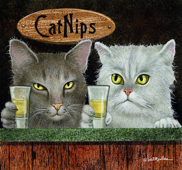 Will Bullas Poster featuring the painting Catnips... by Will Bullas