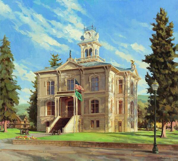 Courthouse Poster featuring the painting Columbia County Courthouse by Steve Henderson