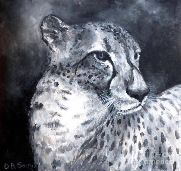 Cheetah Poster featuring the painting Contemplation by Deborah Smith