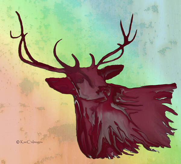 Digital Art Poster featuring the digital art Montana Elk #1 by Kae Cheatham