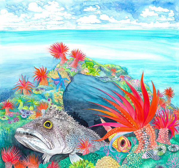 Adria Trail Poster featuring the painting Festive Fish by Adria Trail
