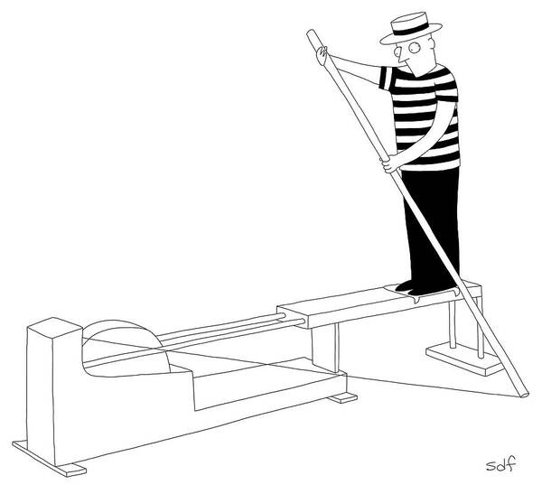 Gondola Poster featuring the drawing Gondola Machine by Seth Fleishman