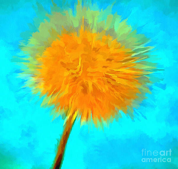 Dandelion Poster featuring the digital art Happy Dandy by Krissy Katsimbras