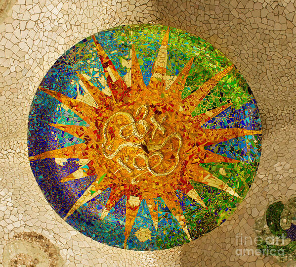 Unesco Poster featuring the photograph park Guell, Barcelona, Spain by Anastasy Yarmolovich