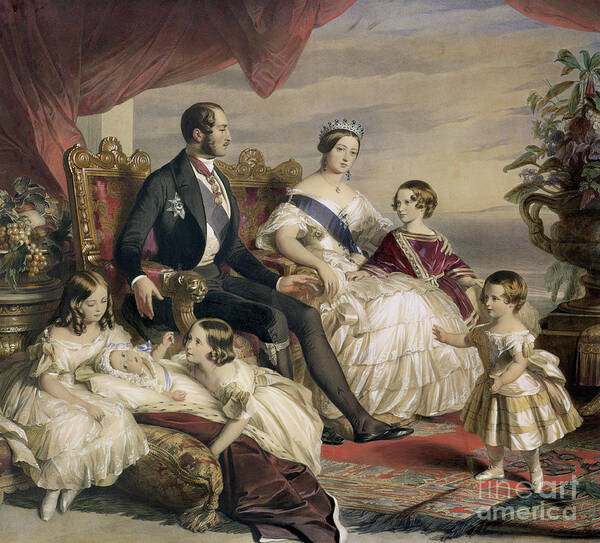 Queen Victoria And Prince Albert With Five Of The Their Children Poster featuring the painting Queen Victoria and Prince Albert with Five of the Their Children by Franz Xavier