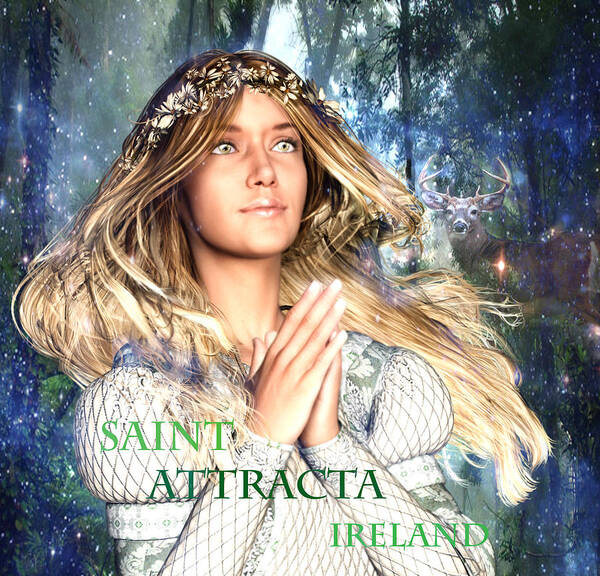Saint Attracta Poster featuring the painting Saint Attracta Irish Light by Suzanne Silvir
