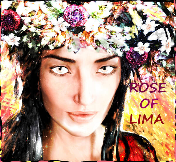 Saint Rose Of Lima Poster featuring the painting Saint Rose by Suzanne Silvir