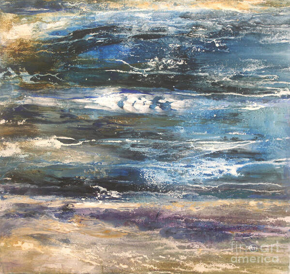 Abstract Poster featuring the painting Seascape by Valerie Travers