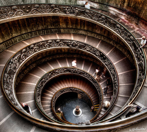 Spiral Staircase Poster featuring the photograph Spiral Staircase No1 by Weston Westmoreland