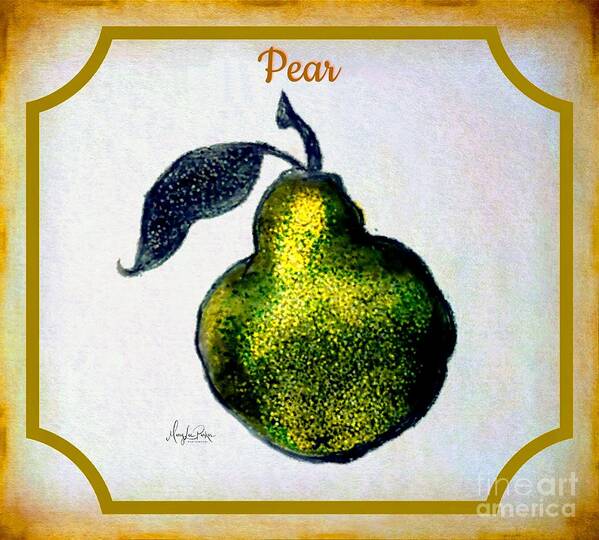 Mixmedia Poster featuring the mixed media Still Life Pear by MaryLee Parker