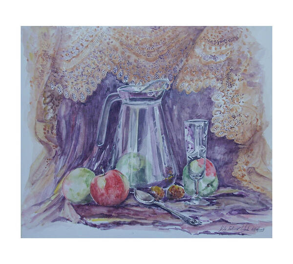 Still Life Poster featuring the painting Still life with apples by Rita Fetisov