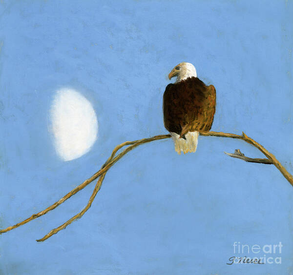 Bald Eagle Poster featuring the painting The Eagle and the Moon by Ginny Neece