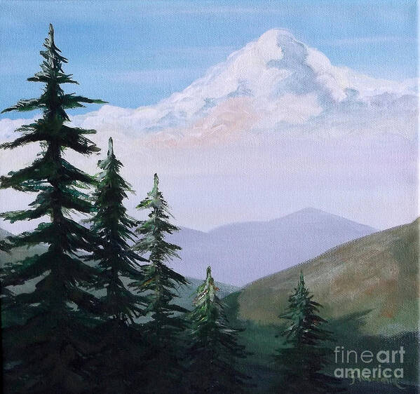 Mountain Landscapes Poster featuring the painting Thinking Out Loud by Carol Kovalchuk