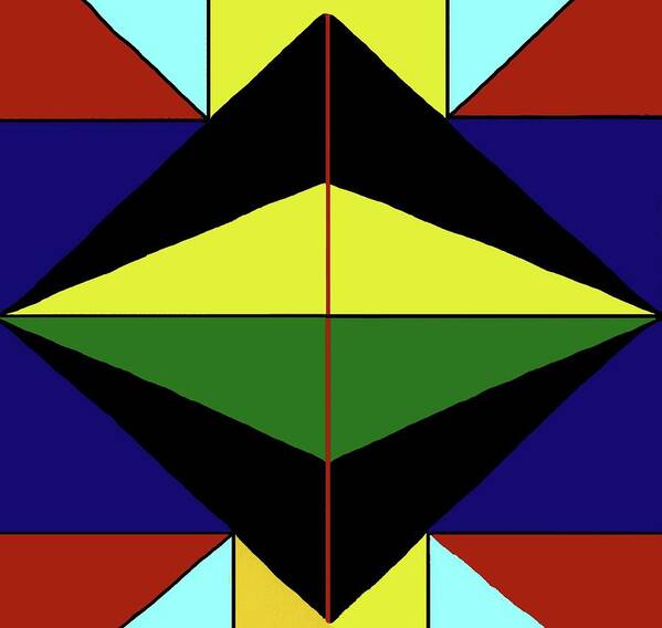 Abstract Poster featuring the digital art Triangles by Laura Smith