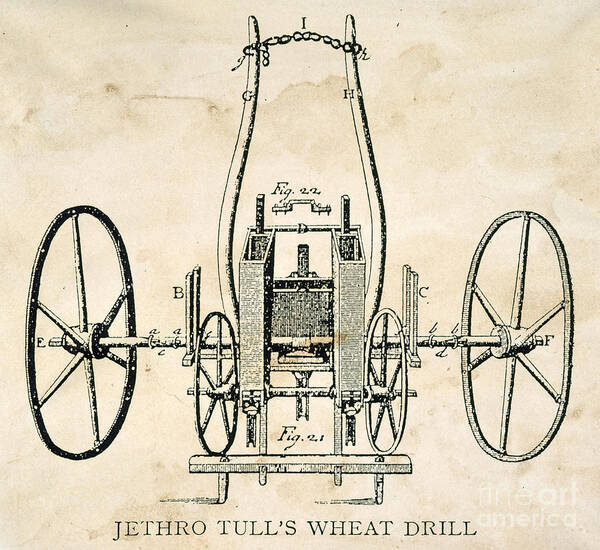 1701 Poster featuring the photograph Tull: Seed Drill, 1701 by Granger