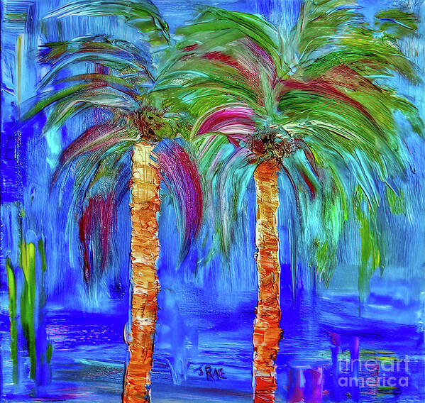 Beach Poster featuring the painting Abstract Venice Palms by Janice Pariza