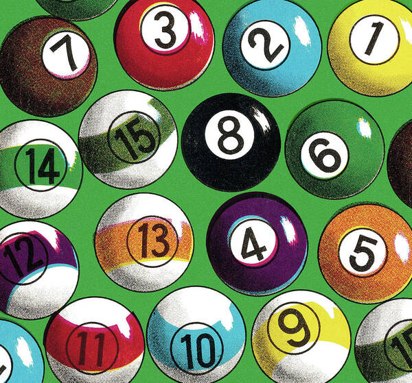 Ball Poster featuring the drawing Billiard Balls by CSA Images