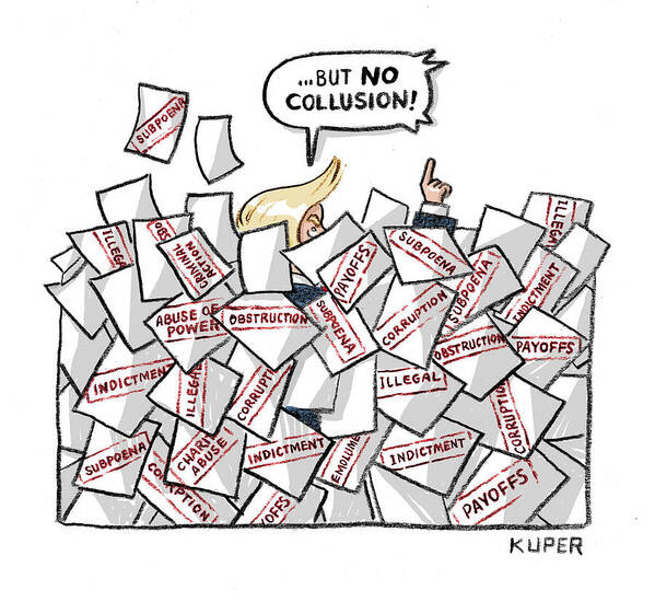 But No Collusion Poster featuring the drawing But No Collusion by Peter Kuper