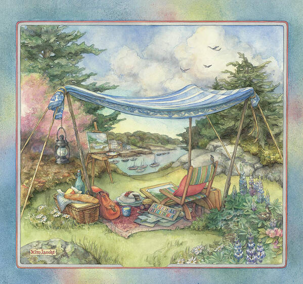 Canopy Picnic Poster featuring the painting Canopy Picnic by Kim Jacobs
