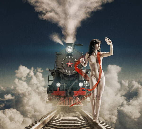 Train Poster featuring the photograph Conductor by Dmitry Laudin