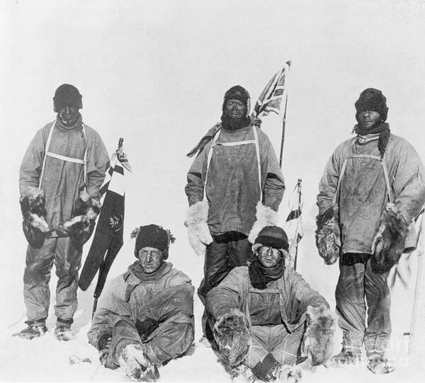 Frost Bite Poster featuring the photograph Robert Scott & South Pole Expedition by Bettmann