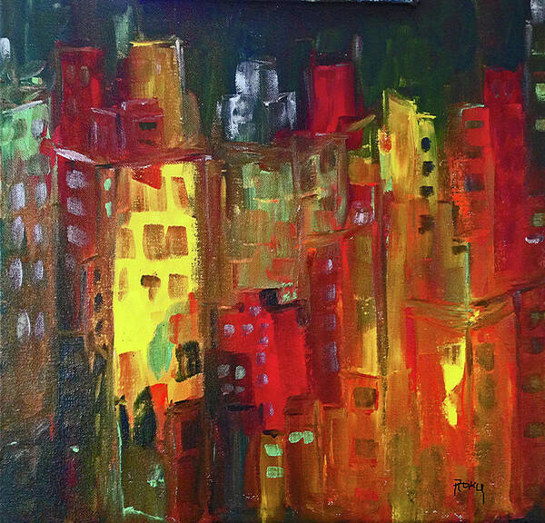 City Poster featuring the painting Paint it Red by Roxy Rich