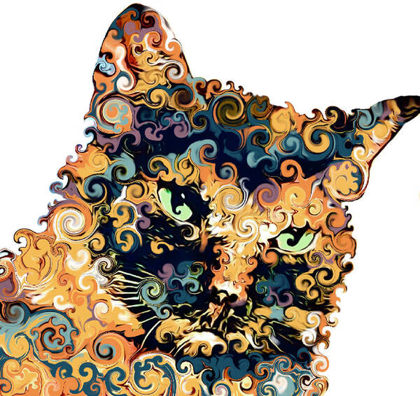 Feline Poster featuring the digital art Paisley by Suzan Sommers