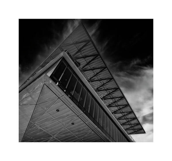Black&white Poster featuring the photograph St Petersburg Pier Florida by ARTtography by David Bruce Kawchak