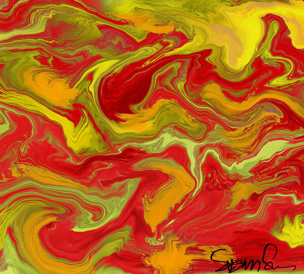 Swirl Poster featuring the digital art Yellow Delicious by Susan Fielder