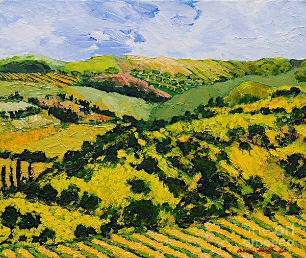 Landscape Poster featuring the painting Deep Valley by Allan P Friedlander