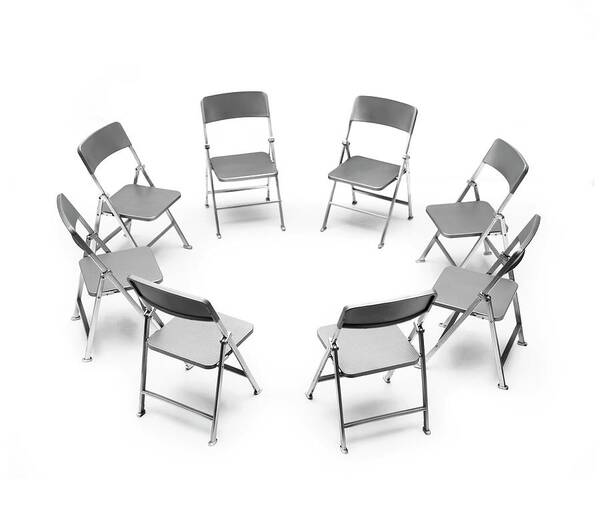 Symbolic Poster featuring the photograph Circle Of Chairs #5 by Cordelia Molloy/science Photo Library