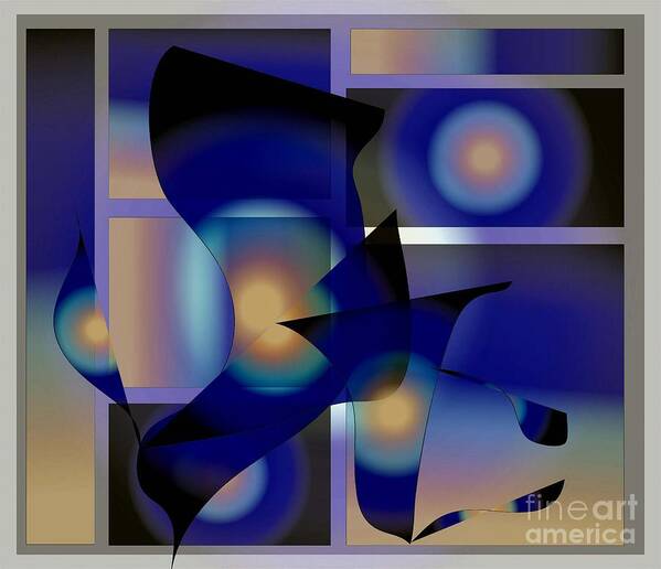 Abstract Poster featuring the digital art Abstract  76 by Iris Gelbart