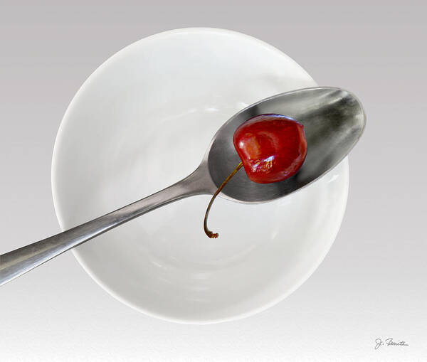 Cherry Poster featuring the photograph Cherry Spoon and Bowl by Joe Bonita