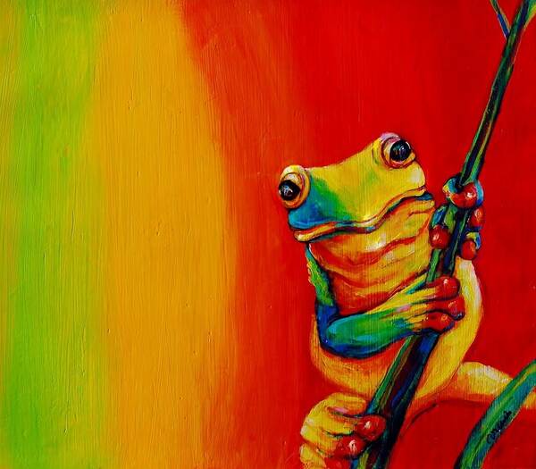 Frog Poster featuring the painting Chroma Frog by Jean Cormier