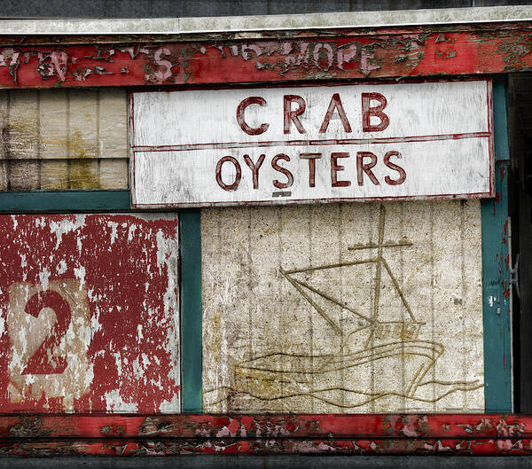 Crab Poster featuring the photograph Crab and Oysters by Carol Leigh