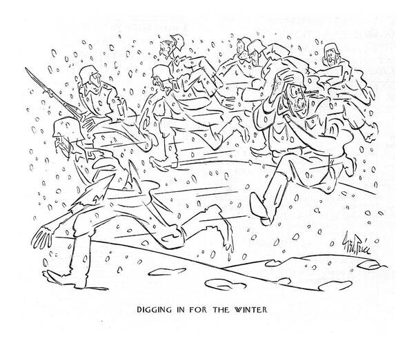 111630 Gpr George Price Poster featuring the drawing Digging In For The Winter by George Price