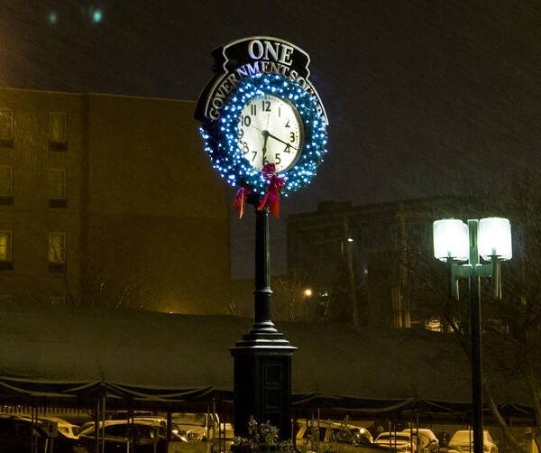 Parkersburg Poster featuring the photograph Downtown Clock by Jonny D